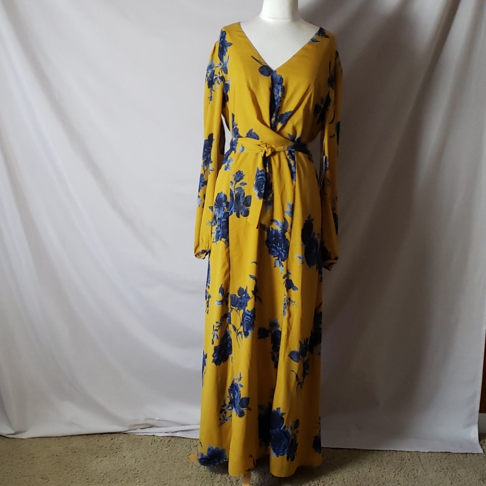 New Chelsea28 Floral Faux Wrap Maxi Dress
